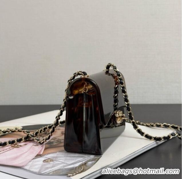 Famous Brand Chanel Resin Mini Flap Bag CH720 Brown 2026