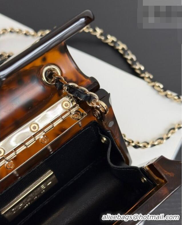 Famous Brand Chanel Resin Mini Flap Bag CH720 Brown 2026