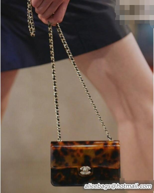 Famous Brand Chanel Resin Mini Flap Bag CH720 Brown 2026