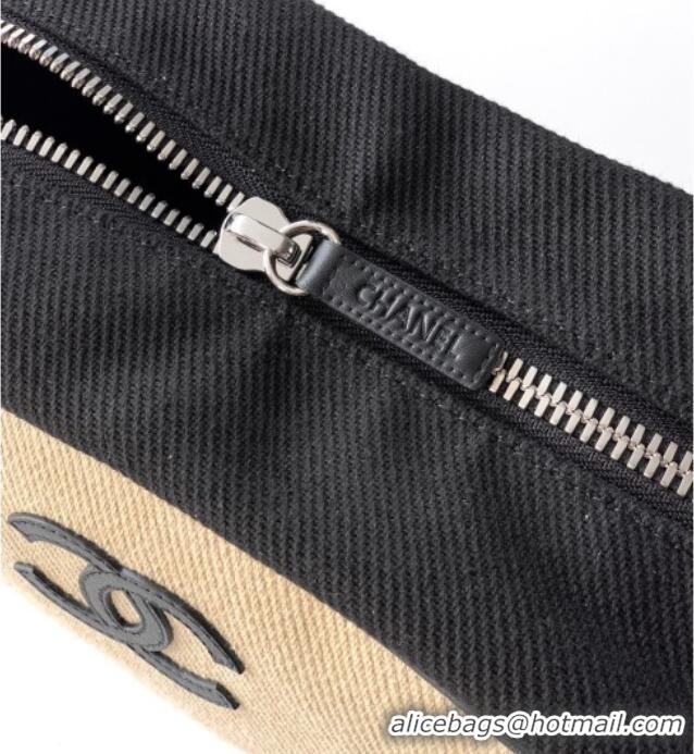 Promotional Chanel Coco Beach Large Zipped Pouch in Beige Canvas AP5267 2026