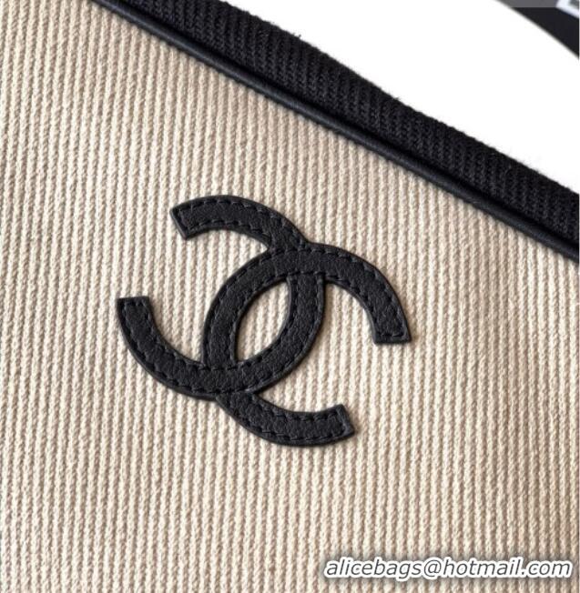 Promotional Chanel Coco Beach Large Zipped Pouch in Beige Canvas AP5267 2026