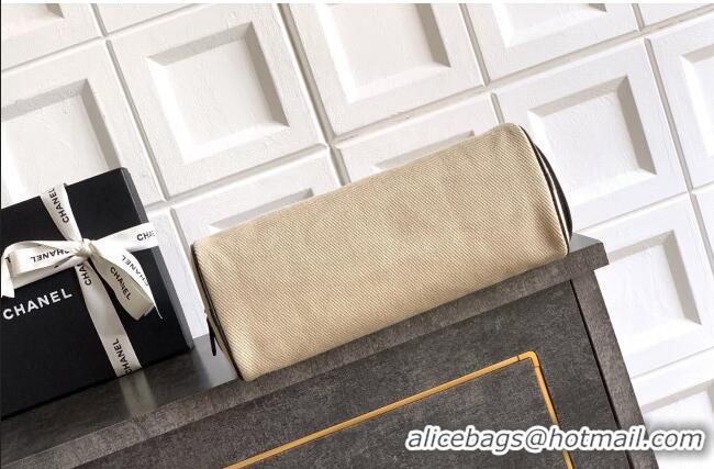 Promotional Chanel Coco Beach Large Zipped Pouch in Beige Canvas AP5267 2026