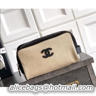 Buy Cheapest Chanel Coco Beach Small Zipped Pouch in Canvas AP5268 Beige 2026