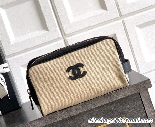 Buy Cheapest Chanel Coco Beach Small Zipped Pouch in Canvas AP5268 Beige 2026