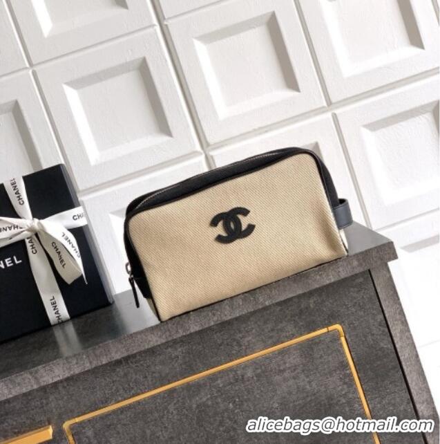 Buy Cheapest Chanel Coco Beach Small Zipped Pouch in Canvas AP5268 Beige 2026