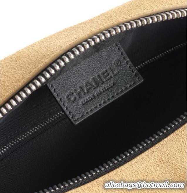 Grade Quality Chanel Coco Beach Large Zipped Pouch in Beige Suede AP5267 2026
