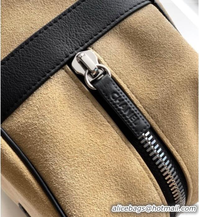 Grade Quality Chanel Coco Beach Large Zipped Pouch in Beige Suede AP5267 2026