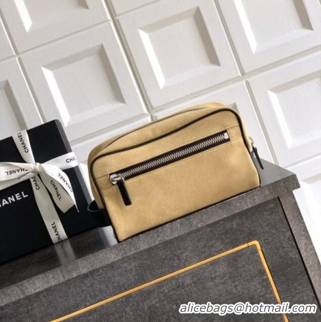 Best Product Chanel Coco Beach Small Zipped Pouch in Beige Suede AP5268 2026