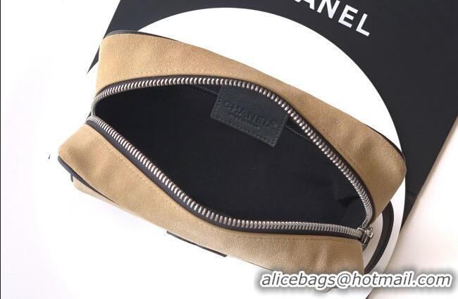 Best Product Chanel Coco Beach Small Zipped Pouch in Beige Suede AP5268 2026