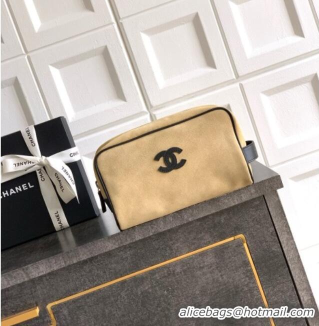 Best Product Chanel Coco Beach Small Zipped Pouch in Beige Suede AP5268 2026