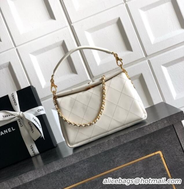 Buy Inexpensive Chanel Calfskin Chain Shoulder Bag AS6255 White 2026