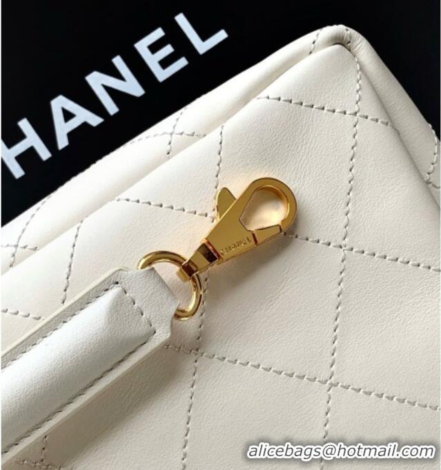 Buy Inexpensive Chanel Calfskin Chain Shoulder Bag AS6255 White 2026