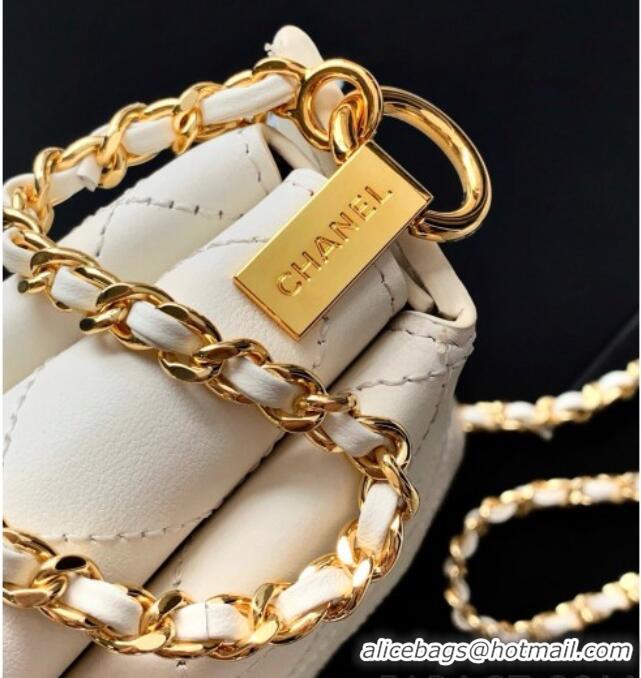 Buy Inexpensive Chanel Calfskin Chain Shoulder Bag AS6255 White 2026