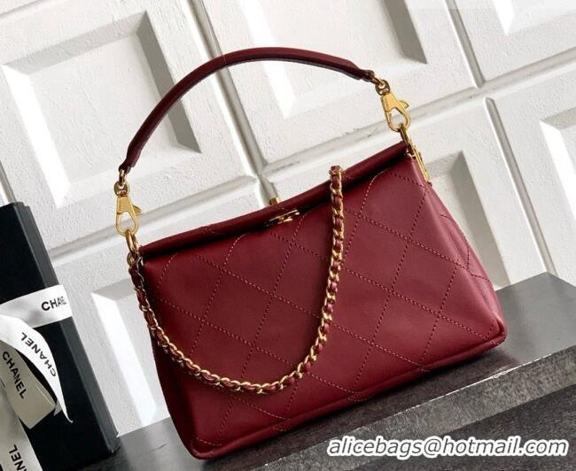 New Fashion Chanel Calfskin Chain Shoulder Bag AS6255 Burgundy 2026