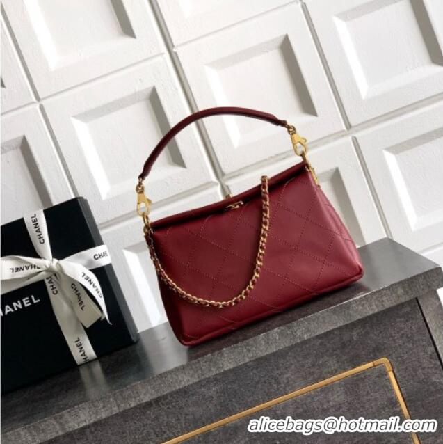 New Fashion Chanel Calfskin Chain Shoulder Bag AS6255 Burgundy 2026