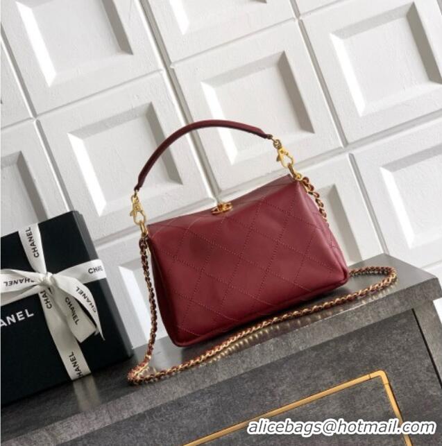 New Fashion Chanel Calfskin Chain Shoulder Bag AS6255 Burgundy 2026