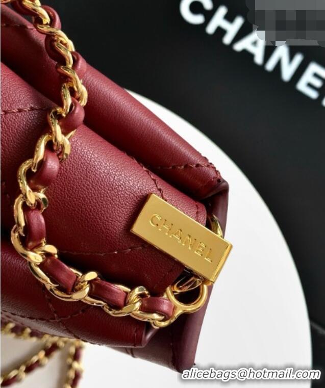 New Fashion Chanel Calfskin Chain Shoulder Bag AS6255 Burgundy 2026