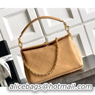 Famous Brand Chanel Calfskin Chain Shoulder Bag AS6255 Apricot 2026