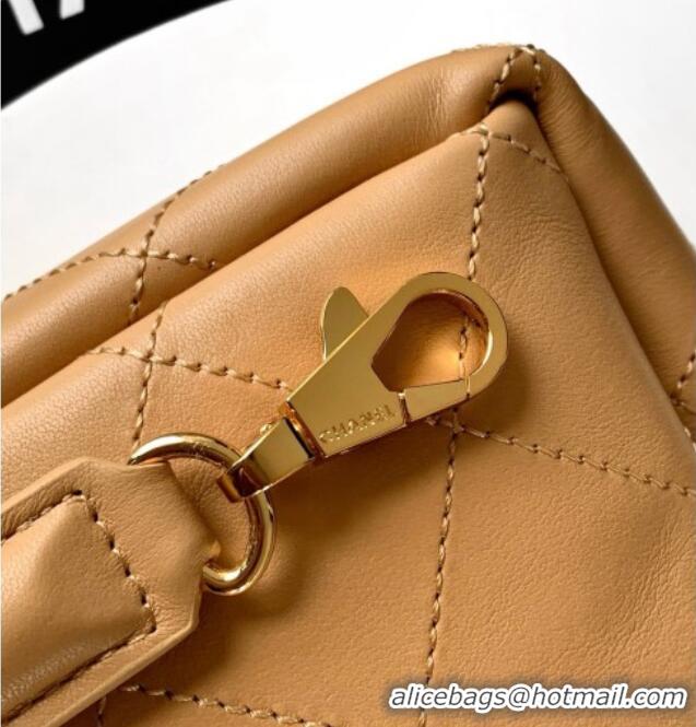 Famous Brand Chanel Calfskin Chain Shoulder Bag AS6255 Apricot 2026