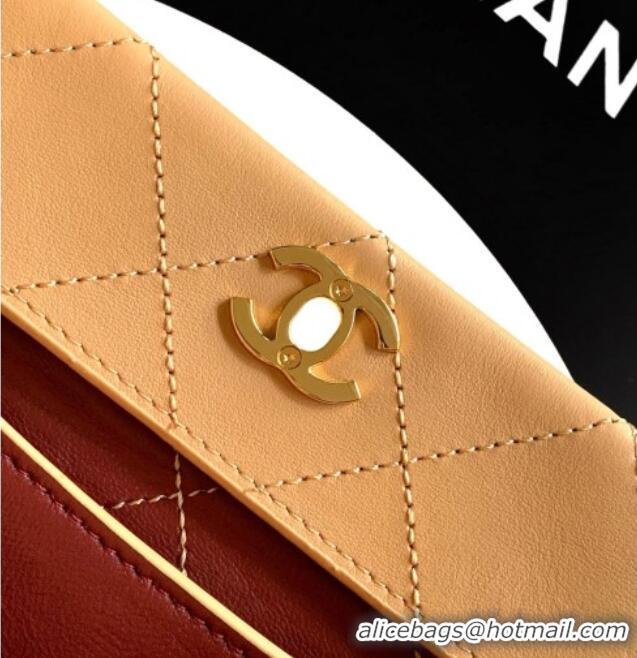 Famous Brand Chanel Calfskin Chain Shoulder Bag AS6255 Apricot 2026