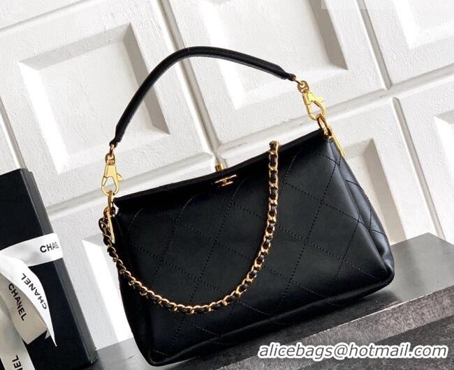 Market Sells Chanel Calfskin Chain Shoulder Bag AS6255 Black 2026