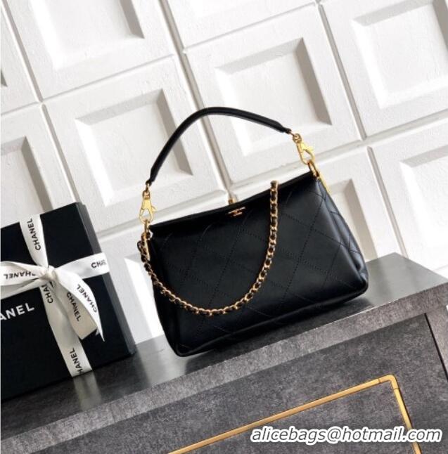 Market Sells Chanel Calfskin Chain Shoulder Bag AS6255 Black 2026