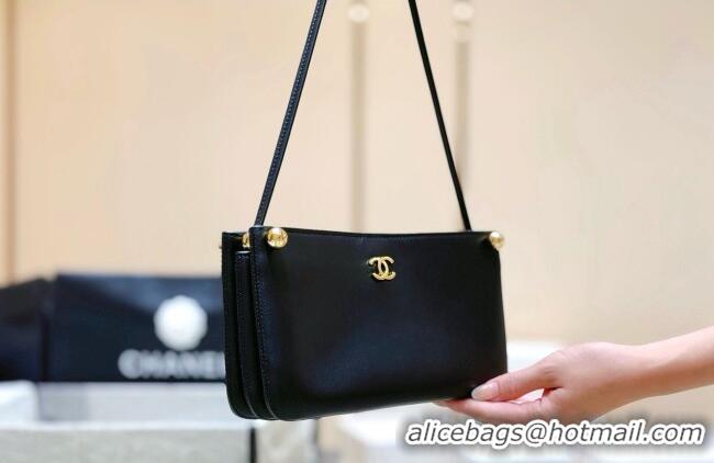 Big Discount Chanel Calfskin Shoulder Bag AS6238 Black 2026 Top Quality