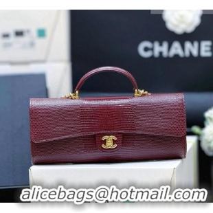 Well Crafted Chanel Clutch with Chain in Lizard Embossed Calfskin Burgundy AP5280 2026 Top Quality