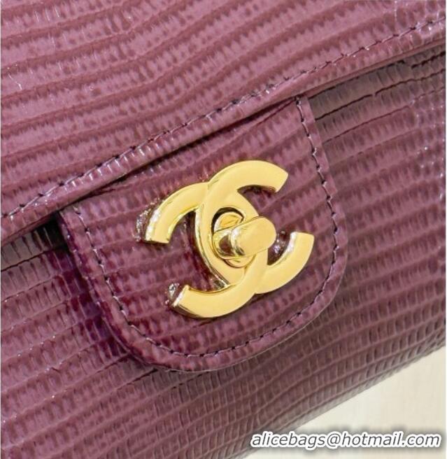 Well Crafted Chanel Clutch with Chain in Lizard Embossed Calfskin Burgundy AP5280 2026 Top Quality
