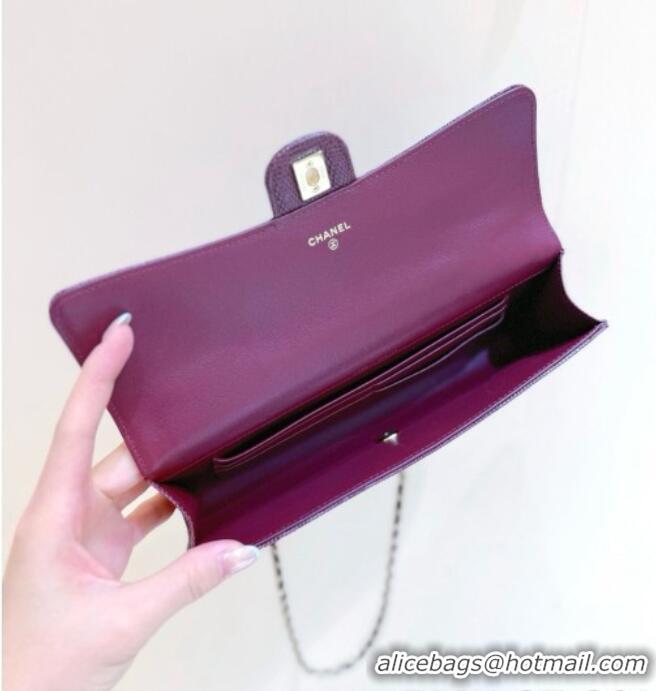Well Crafted Chanel Clutch with Chain in Lizard Embossed Calfskin Burgundy AP5280 2026 Top Quality