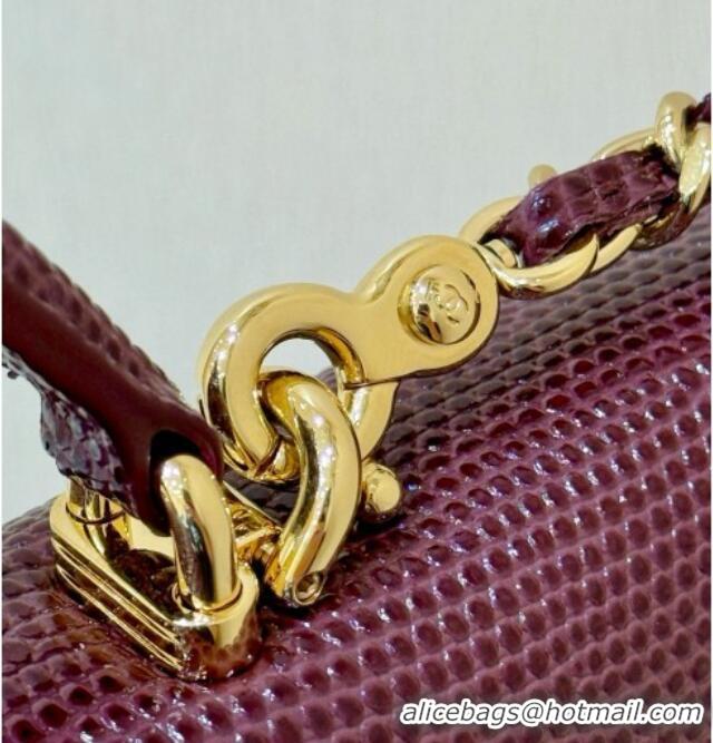 Well Crafted Chanel Clutch with Chain in Lizard Embossed Calfskin Burgundy AP5280 2026 Top Quality