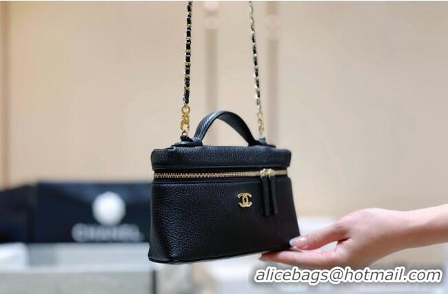 Unique Discount Chanel Vanity with Chain in Grained Calfskin AP5346 Black 2026 Top Quality
