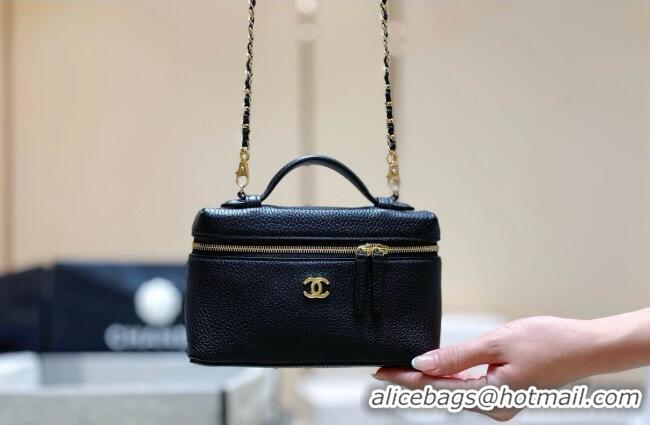Unique Discount Chanel Vanity with Chain in Grained Calfskin AP5346 Black 2026 Top Quality