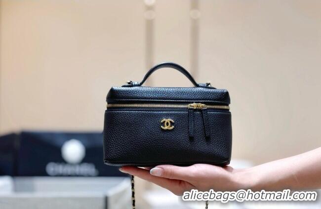 Unique Discount Chanel Vanity with Chain in Grained Calfskin AP5346 Black 2026 Top Quality