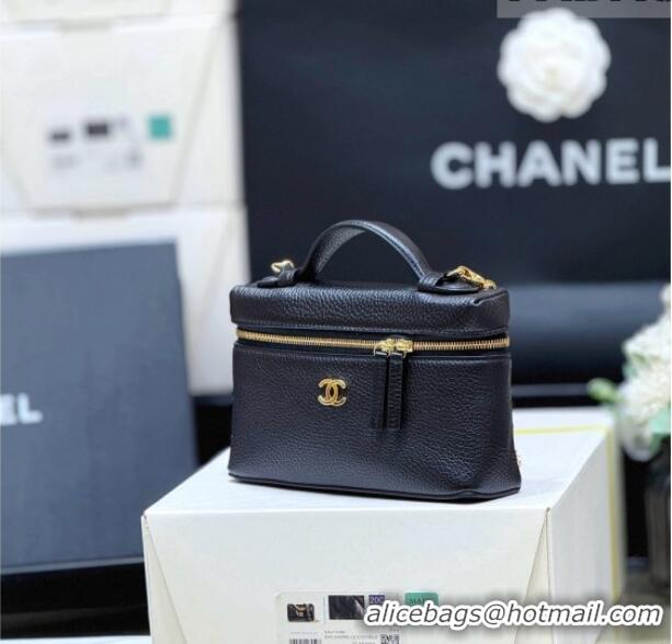 Unique Discount Chanel Vanity with Chain in Grained Calfskin AP5346 Black 2026 Top Quality