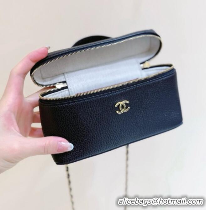 Unique Discount Chanel Vanity with Chain in Grained Calfskin AP5346 Black 2026 Top Quality