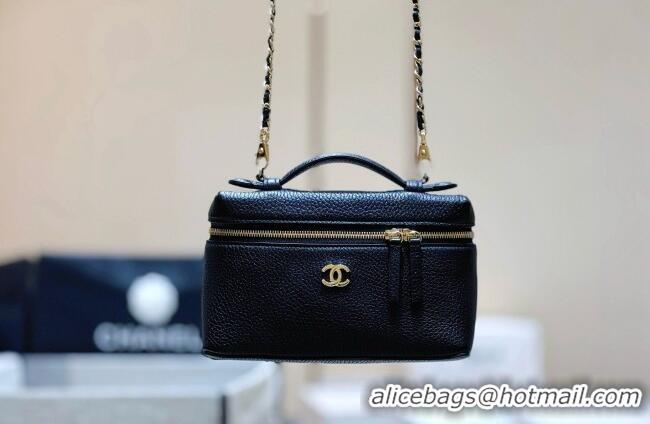 Unique Discount Chanel Vanity with Chain in Grained Calfskin AP5346 Black 2026 Top Quality