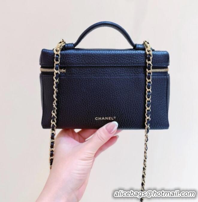Unique Discount Chanel Vanity with Chain in Grained Calfskin AP5346 Black 2026 Top Quality