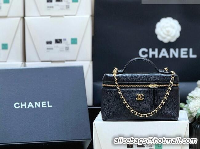 Unique Discount Chanel Vanity with Chain in Grained Calfskin AP5346 Black 2026 Top Quality