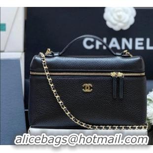 Buy Discount Chanel Large Vanity with Chain in Grained Calfskin AP5347 Black 2026 Top Quality