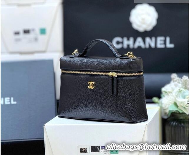 Buy Discount Chanel Large Vanity with Chain in Grained Calfskin AP5347 Black 2026 Top Quality