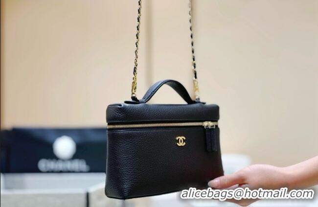 Buy Discount Chanel Large Vanity with Chain in Grained Calfskin AP5347 Black 2026 Top Quality