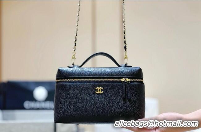 Buy Discount Chanel Large Vanity with Chain in Grained Calfskin AP5347 Black 2026 Top Quality