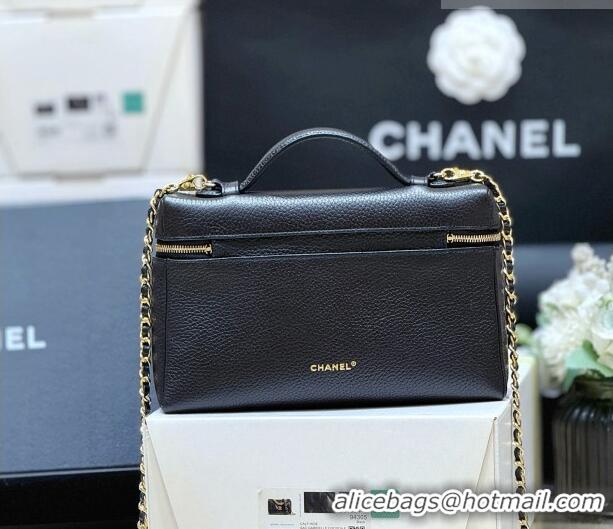 Buy Discount Chanel Large Vanity with Chain in Grained Calfskin AP5347 Black 2026 Top Quality