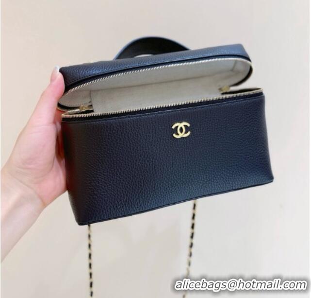 Buy Discount Chanel Large Vanity with Chain in Grained Calfskin AP5347 Black 2026 Top Quality