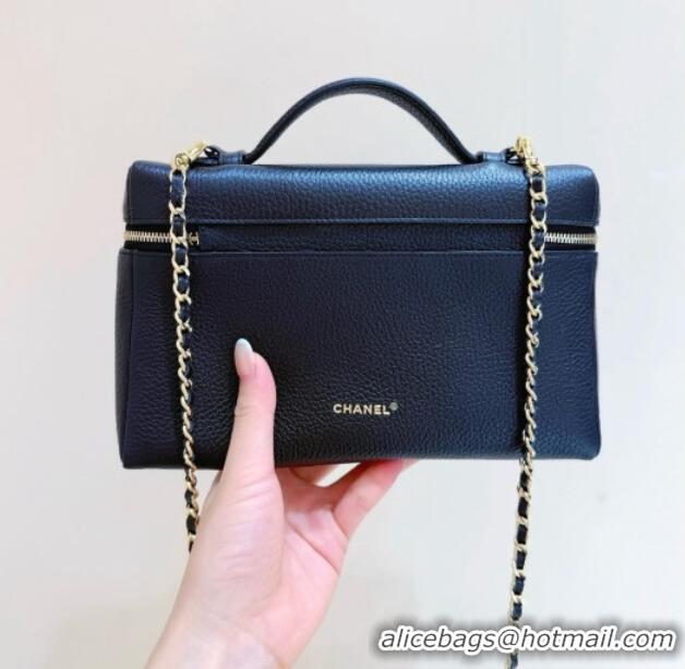 Buy Discount Chanel Large Vanity with Chain in Grained Calfskin AP5347 Black 2026 Top Quality