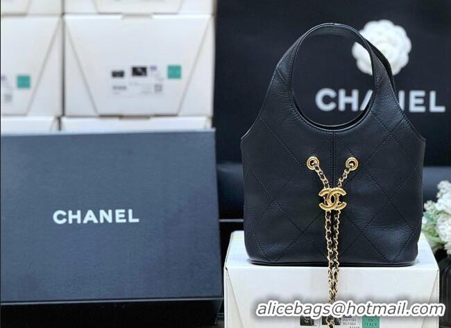 Buy Discount Chanel Calfskin Small Tote Bag AS6132 Black 2026 Top Quality