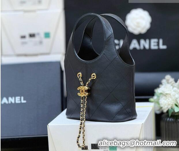 Buy Discount Chanel Calfskin Small Tote Bag AS6132 Black 2026 Top Quality
