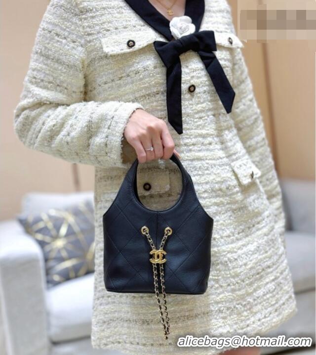 Buy Discount Chanel Calfskin Small Tote Bag AS6132 Black 2026 Top Quality