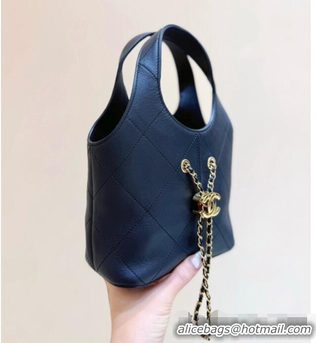 Buy Discount Chanel Calfskin Small Tote Bag AS6132 Black 2026 Top Quality